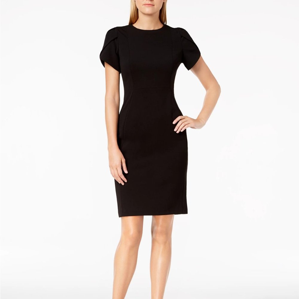 Tulip-Sleeve Sheath Dress